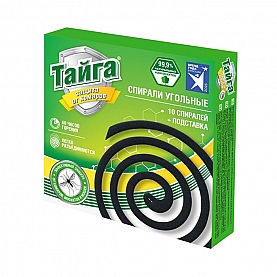 Средство инсектицидное Тайга Спираль от комаров угольные