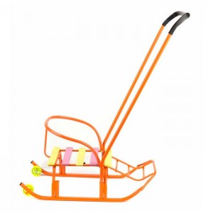 Санки детские GalaXy Мишутка 5 с колесом оранжевый. Изображение - 1