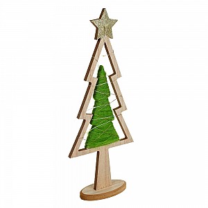 Сувенир в виде елки Сноу бум с LED подсветкой 22*34*6 см дерево