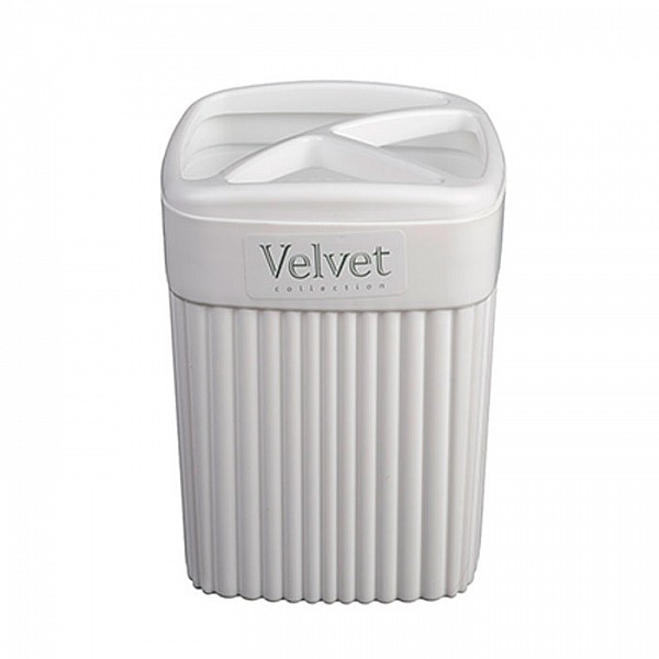 Стакан для зубных щеток Бытпласт Velvet 90*90*119 мм 0.65 л белый
