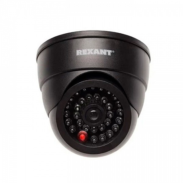 Муляж камеры видеонаблюдения Rexant 45-0230 внутренней купольной с вращающимся объективом и  мигающим красным светодиодом