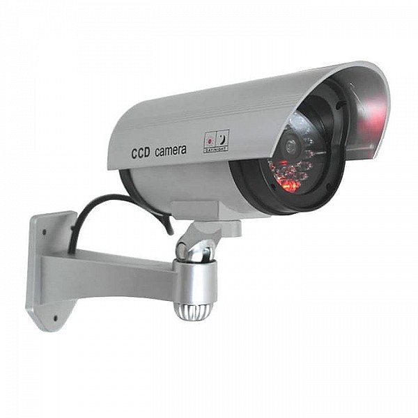 Муляж камеры видеонаблюдения Orno OR-AK-1208-G c LED-индикатором внутри и снаружи помещений серебристый корпус