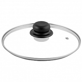 Крышка стеклянная Appetite ZHI26GP металлический обод пластиковая кнопка 26 см