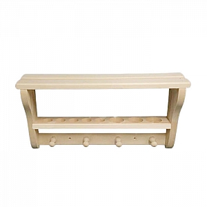 Полка СаунаОпт УНБ-43 одинарная с крючками и отверстиями