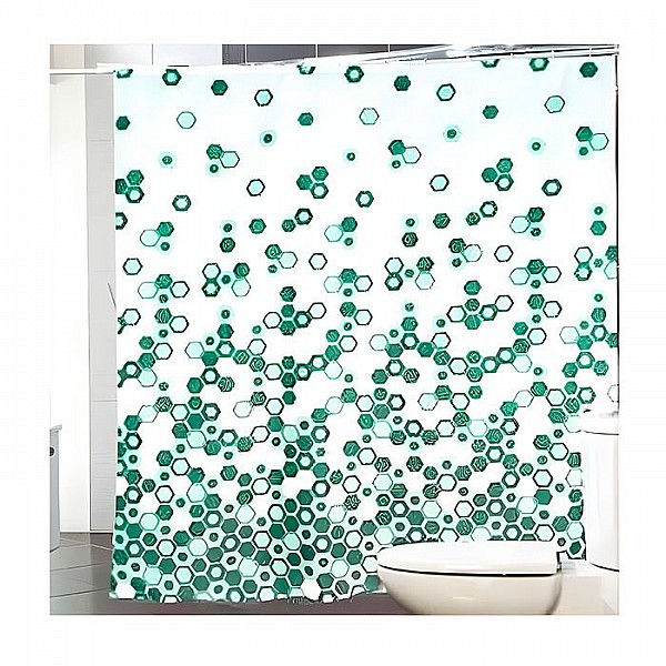 Штора для ванной комнаты Miranda Troy 180*200 см зеленый