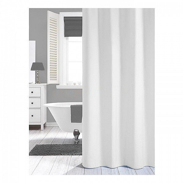 Штора для ванной комнаты Bisk Мадэйра Уайт 238501510 текстильная белый 240*200 см