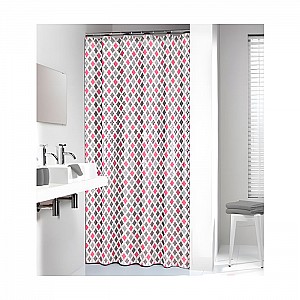 Штора для ванной комнаты Bisk Sealskin Diamonds 235201350 TXT розовый 180*200 см. Изображение - 1