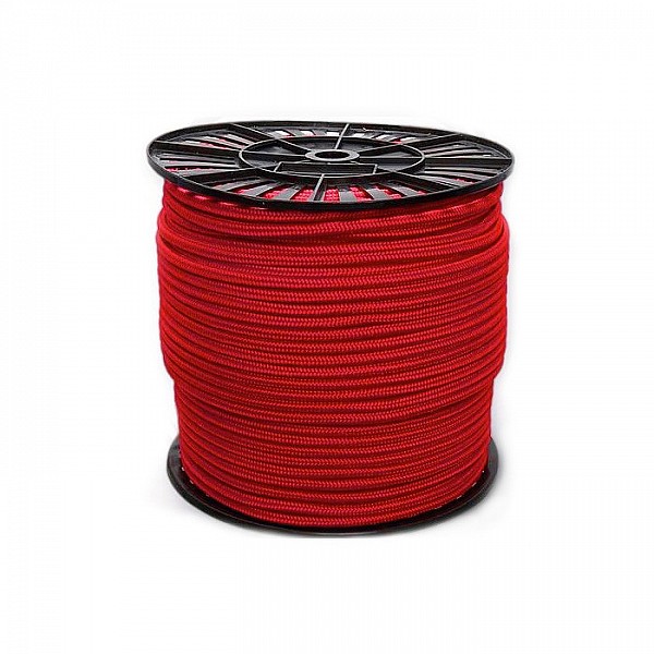 Шнур полипропиленовый текстильный плетеный D6 мм Truenergy 12973 красный
