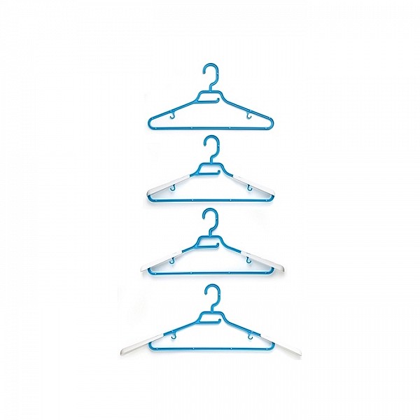 Вешалка для одежды Технопластик с раздвижными плечиками цвет- голубой