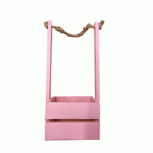 Декоративное изделие Кашпо №19 с ручкой 15*13*10 см  розовый