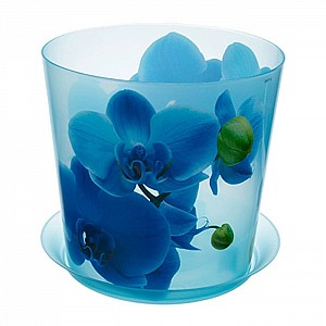 Кашпо Idea Деко М 3106 160 мм 2.4 л орхидея голубая
