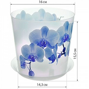 Кашпо Idea Деко М 3106 160 мм 2.4 л орхидея голубая. Изображение - 1