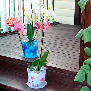 Кашпо Idea Деко М 3106 160 мм 2.4 л орхидея голубая. Изображение - 4
