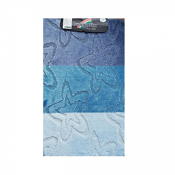 Набор ковриков для ванной комнаты Banyolin Silver 60*100/50*60 см синий