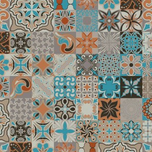 Коврик для ванной комнаты Shahintex Print Icarpet Плитка Марокко 822959 40*60 вырезной антискользящий. Изображение - 1