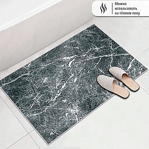 Коврик для ванной комнаты Shahintex Print Icarpet Мрамор 839742 60*100 вырезной антискользящий серый. Изображение - 1