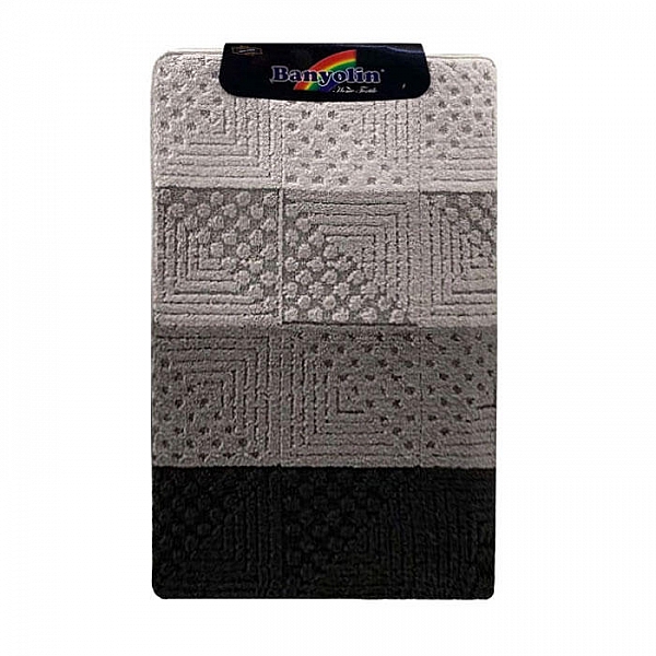 Комплект ковриков для ванной комнаты Banyolin Silver антрацит 60*100 см 50*60 см
