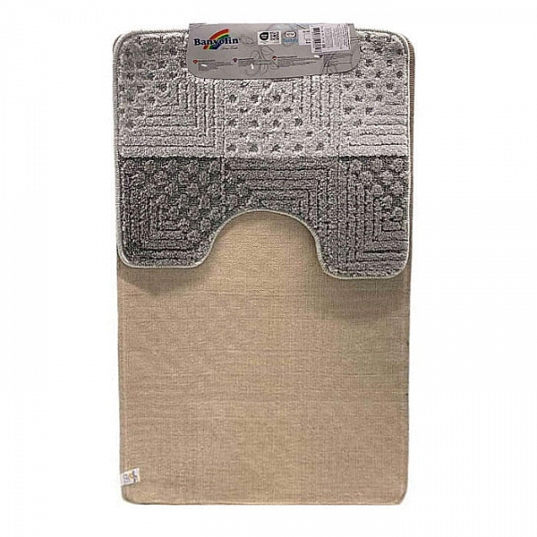 Комплект ковриков для ванной комнаты Banyolin Silver антрацит 60*100 см 50*60 см
