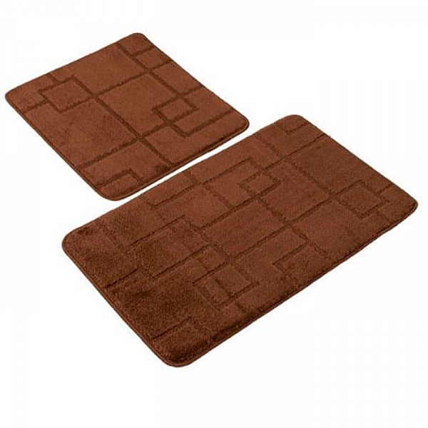 Комплект ковриков для ванной комнаты Banyolin Medium Extra шоколад 50*80 см 50*60 см
