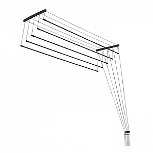 Сушилка для белья потолочная Comfort Alumin Black Style алюминиевая 2.4 м 5 прутьев