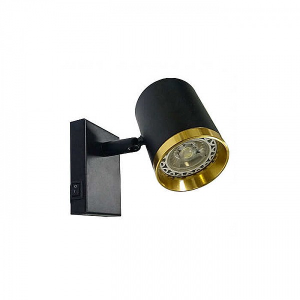 Светильник настенный Imex IL.0005.5100 GD GU10 1*50W спот с выключателем черный+золото