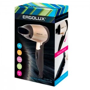 Фен Ergolux ELX-HD02-C64 со складной ручкой черный/золото. Изображение - 2
