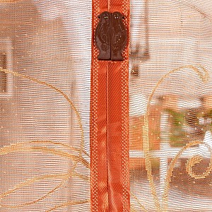 Штора антимоскитная на дверь Dekotex TJ-01 на магнитах 100*210 см коричневая вышивка цветы. Изображение - 1