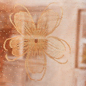 Штора антимоскитная на дверь Dekotex TJ-01 на магнитах 100*210 см коричневая вышивка цветы. Изображение - 2