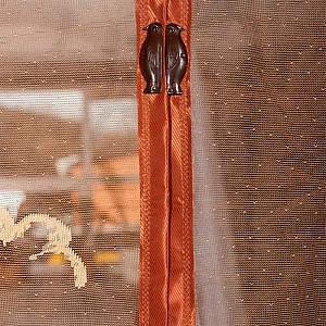 Штора антимоскитная на дверь Dekotex TJ-03 на магнитах 100*210 см коричневая вышивка птицы. Изображение - 1