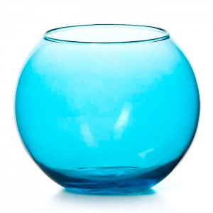 Ваза-шар Неман 5580 д.120 голубая прозрачная Цветная пудра