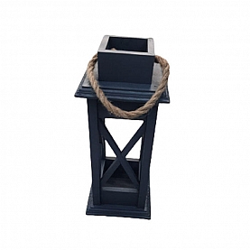 Декоративное изделие Фонарь интерьерный ФОН318 № 18 обрешетка черный 35*14*4.5 см