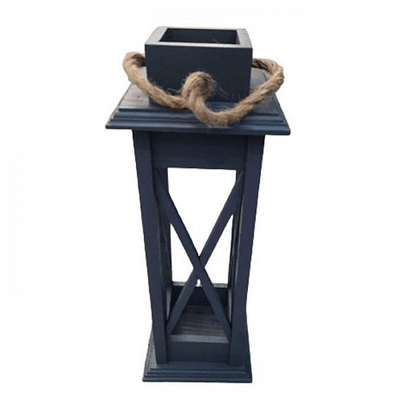 Декоративное изделие Фонарь интерьерный ФОН518 №18 обрешетка черный 45*15*4.5 см