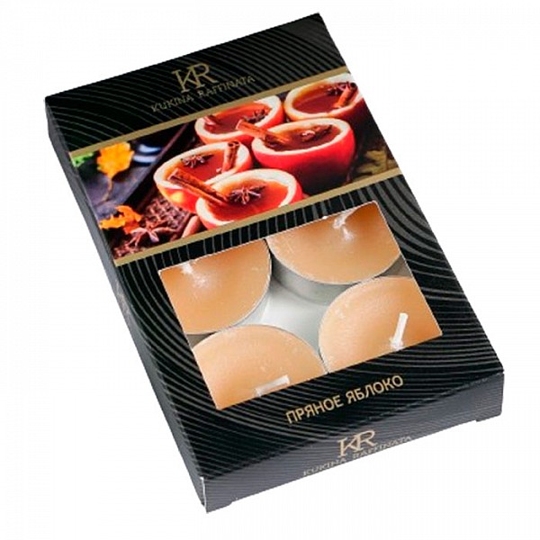 Набор чайных свечей Пряное яблоко 4820503 ароматизированных в подарочной коробке 6 шт