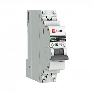 Автоматический выключатель EKF PROxima ВА 47-63 1P 16А (С) 4.5кА