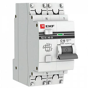 Дифференциальный автомат EKF PROxima АД-32 1P+N 16А 30мА C тип AC 4.5кА 2М