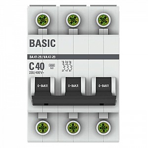 Автоматический выключатель EKF Basic ВА 47-29 3P 40А (C) 4.5кА. Изображение - 1