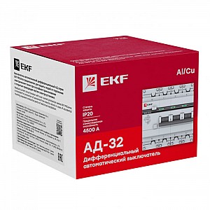 Дифференциальный автомат EKF PROxima АД-32 3P+N 25А 30мА C тип AC 4.5кА. Изображение - 1