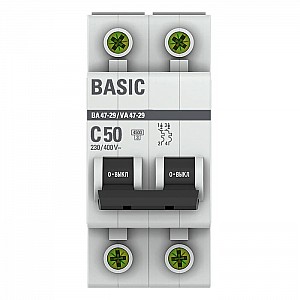 Автоматический выключатель EKF Basic ВА 47-29 2P 50А (C) 4.5кА. Изображение - 1