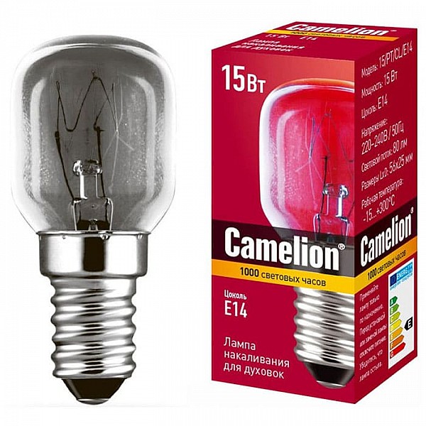 Лампа накаливания Camelion MIC 15/PT/CL/E14 для духовок