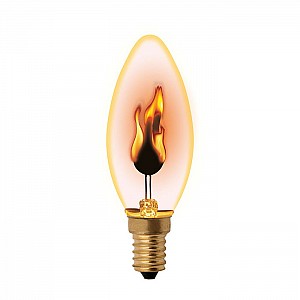 Лампа накаливания Volpe IL-N-C35-3/RED-FLAME/E14/CL UL-00002981 декоративная эффект пламени