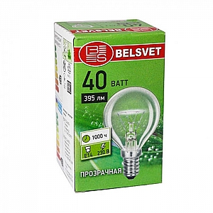 Лампа накаливания Belsvet ДШ230-40-3 E14 в коробке