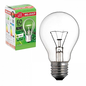 Лампа накаливания Belsvet Б230-60-5 Е27 в коробке