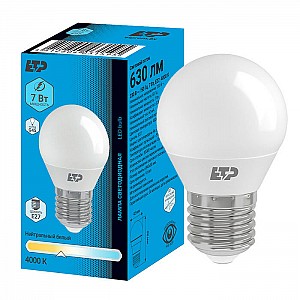 Лампа светодиодная ETP 33045 G45 7W E27 4000K