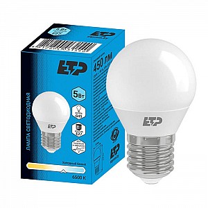 Лампа светодиодная ETP 35937 G45 5W Е27 6500К