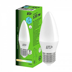 Лампа светодиодная ETP 35929 С35 7W Е27 6500К