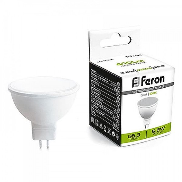 Лампа светодиодная Feron LB-3024-41388 5.5W 230V 4000K G5.3