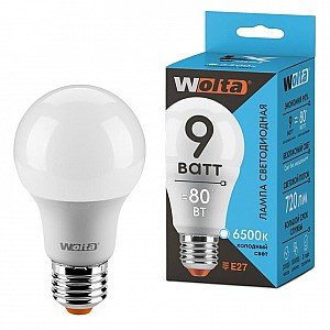 Лампа светодиодная Wolta LX 30W60BL9E27 A60 9Вт Е27 6500К