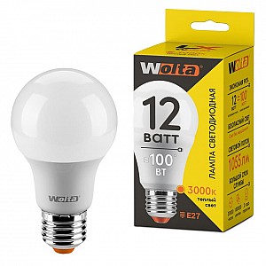Лампа светодиодная Wolta LX 30Y60BL12E27 A60 12Вт Е27 3000К