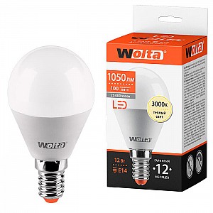Лампа светодиодная Wolta 25Y45GL12E14 12Вт 3000К Е14