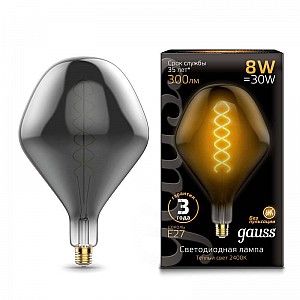 Лампа светодиодная Gauss Filament SD160 8W 300lm 2400К Е27 gray flexible LED 163802008